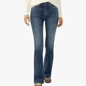 Silver Jeans Avery High Rise Curvy Slim Bootcut Denim Jeans Indigo Women W26 L33